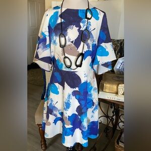 Sale/ Badgley Mischka Belle print dress 12